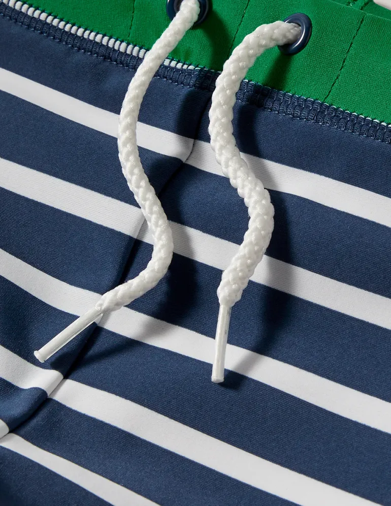 Swim Trunks-Navy Blue/White-Boden Clearance