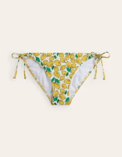 Symi String Bikini Bottoms-Ivory, Lemons-Boden Cheap