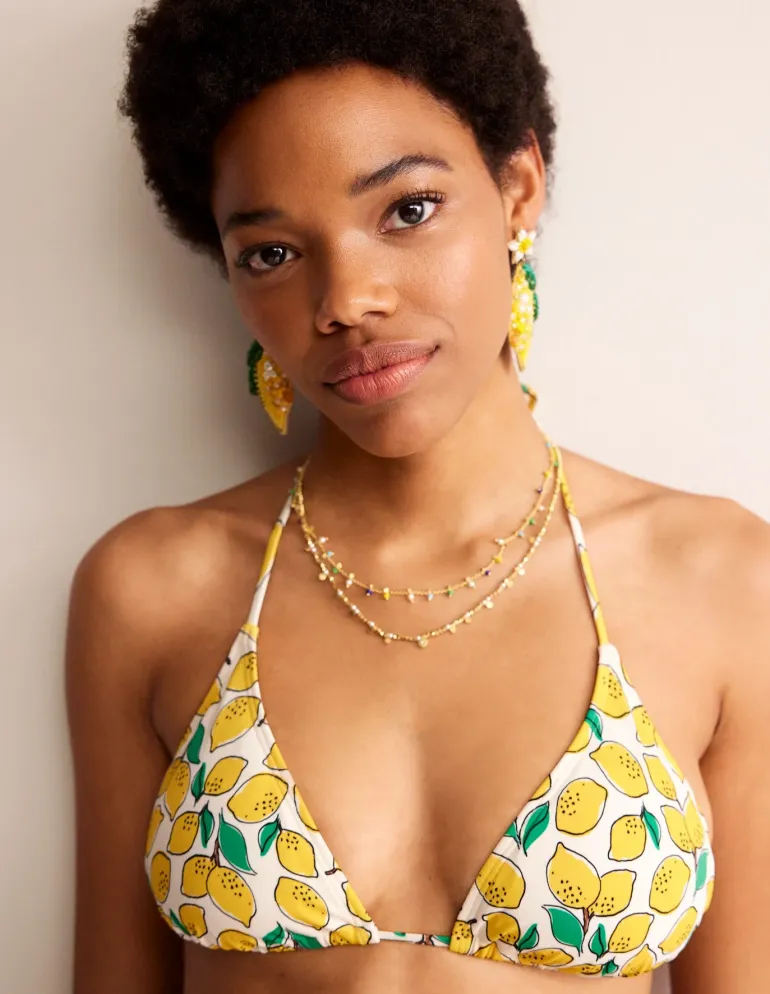 Symi String Bikini Top-Ivory, Lemons-Boden Shop
