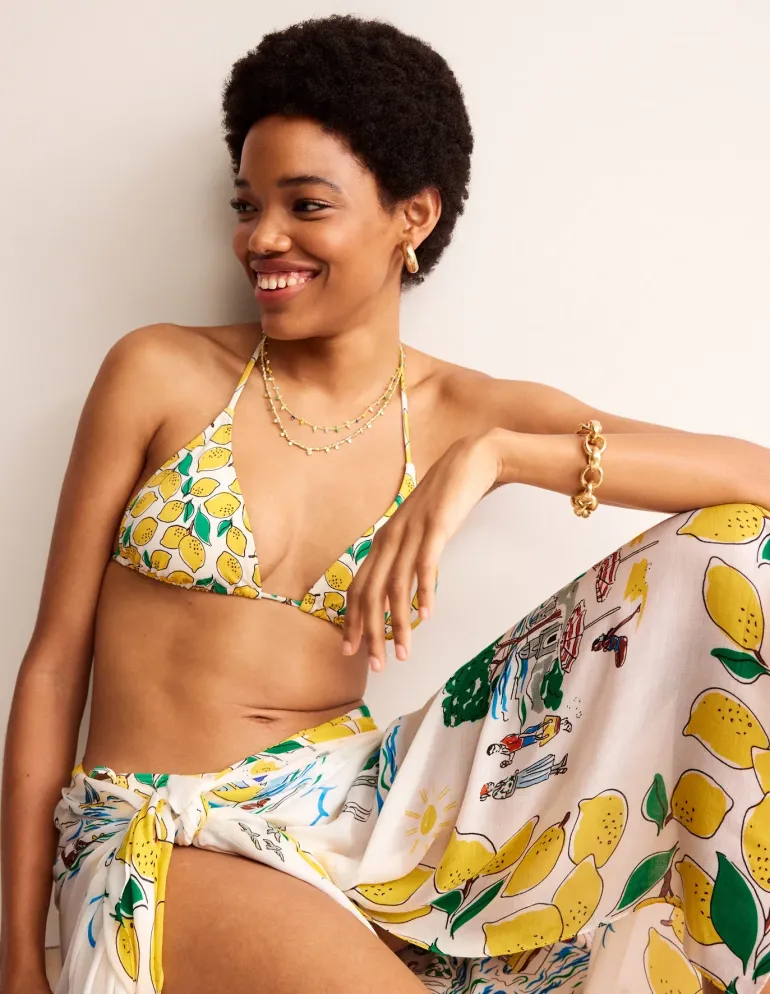 Symi String Bikini Top-Ivory, Lemons-Boden Shop