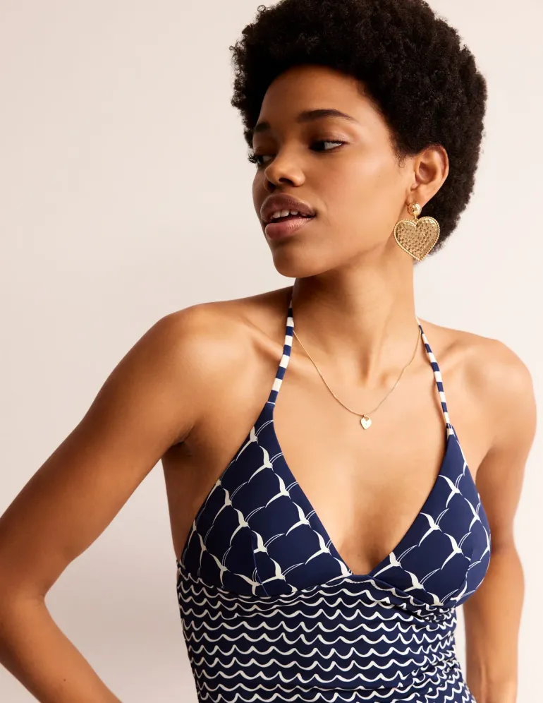 Symi String Swimsuit-French Navy, Seagull-Boden Discount