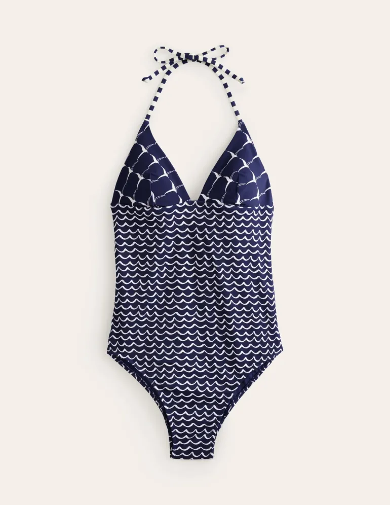 Symi String Swimsuit-French Navy, Seagull-Boden Discount