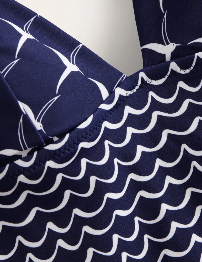 Symi String Swimsuit-French Navy, Seagull-Boden Discount