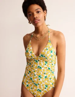 Symi String Swimsuit-Ivory, Lemons-Boden Clearance