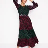 Tabitha Tiered Jersey Dress-Multi, Abstract Dot-Boden Best