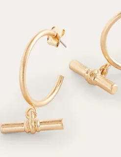 T-Bar Hoop Earrings--Boden Fashion