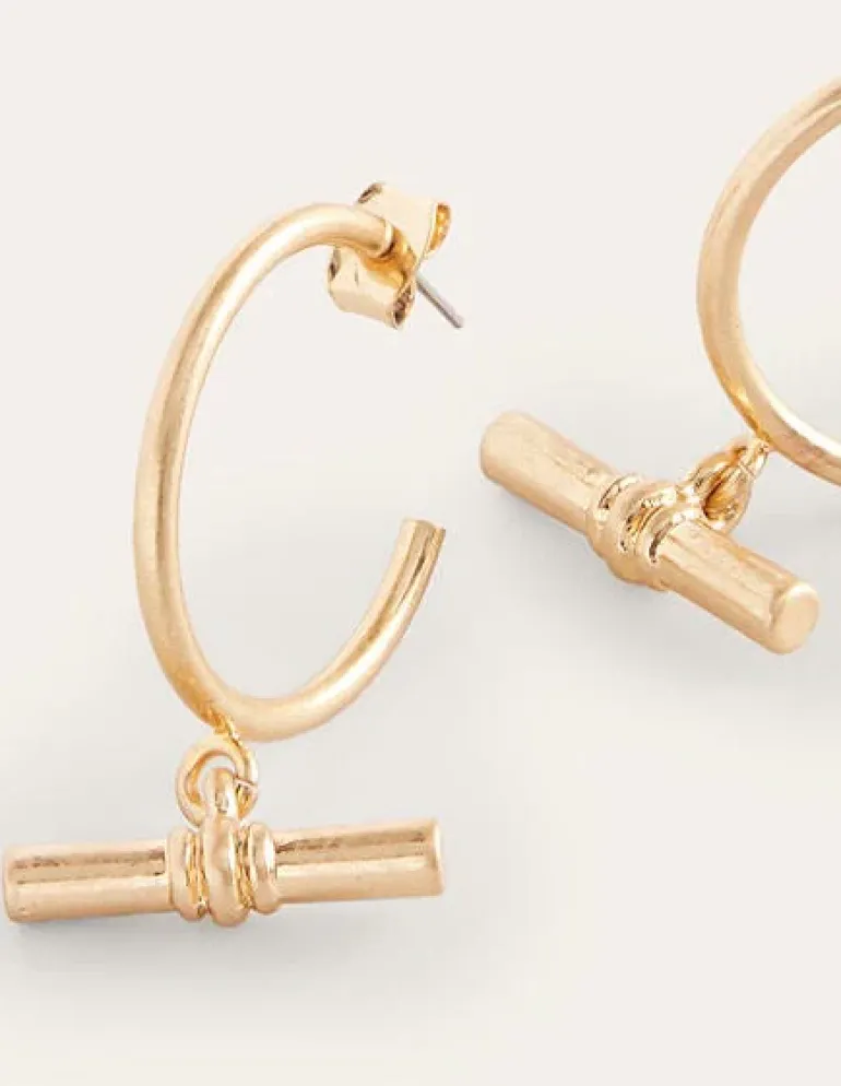 T-Bar Hoop Earrings--Boden Fashion