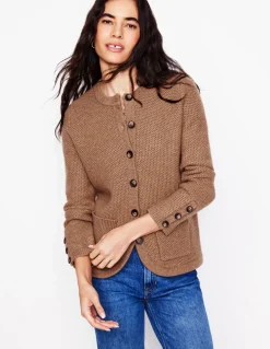 Textured Stitch Cardigan-Praline Brown-Boden Online