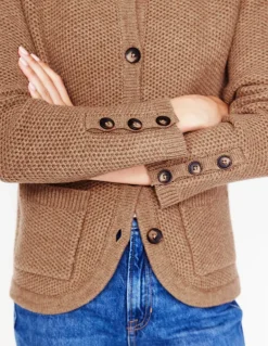 Textured Stitch Cardigan-Praline Brown-Boden Online
