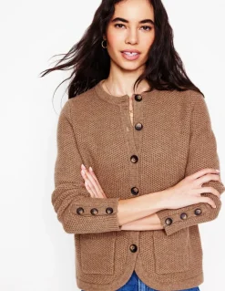 Textured Stitch Cardigan-Praline Brown-Boden Online