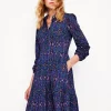 Tiered Jersey Shirt Dress-Navy, Paisley Bud Variation-Boden Online