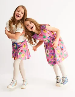 Tiered Jersey Skort-Sugared Lilac Spring Garden-Boden Outlet