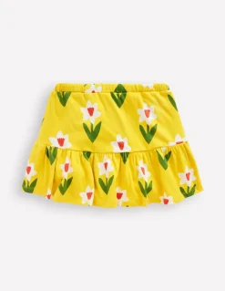 Tiered Jersey Skort-Tropical Yellow Daffodil-Boden Store