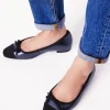 Toe Cap Ballet Flat-Navy Crackle Leather-Boden Shop