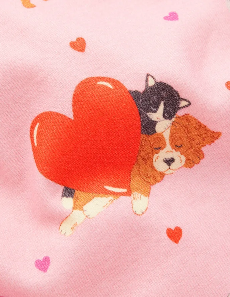 Twin Pack Snug Pajamas-Chalk Pink Valentines-Boden Cheap