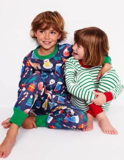 Twin Pack Snug Pajamas-Jam Red Christmas-Boden Cheap