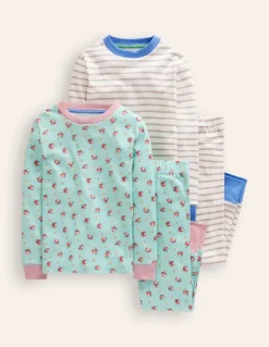 Twin Pack Snug Pajamas-Spearmint Bouquet-Boden Cheap