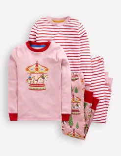 Twin Pack Snug Pyjamas-Vintage Pink Carousel-Boden Shop