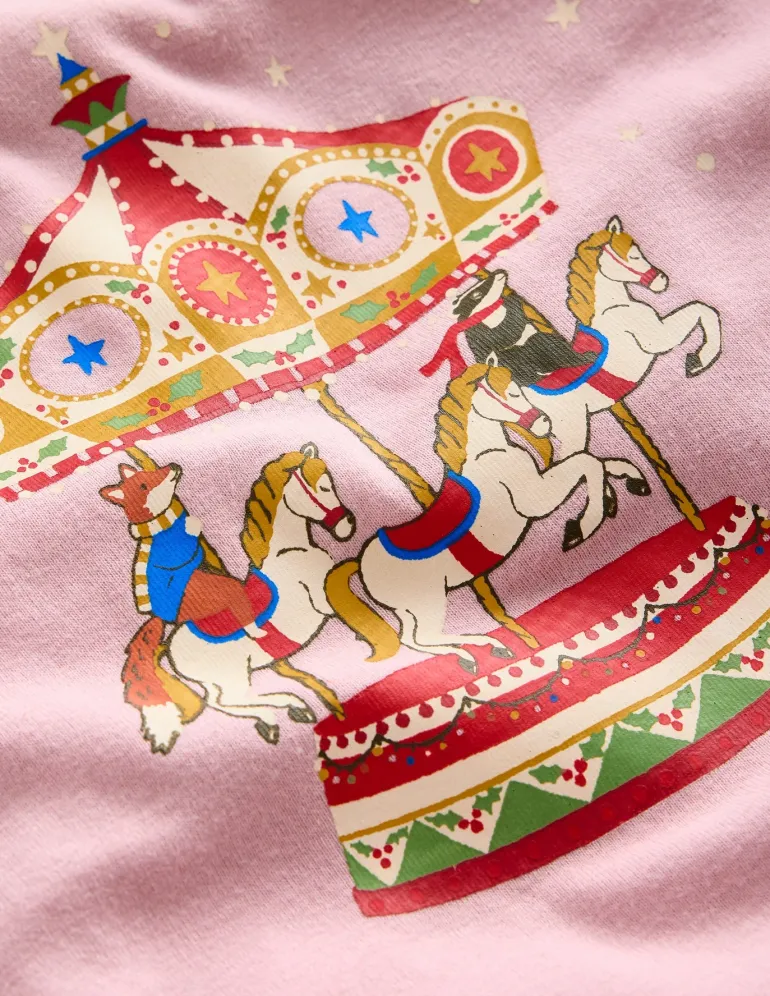 Twin Pack Snug Pyjamas-Vintage Pink Carousel-Boden Shop