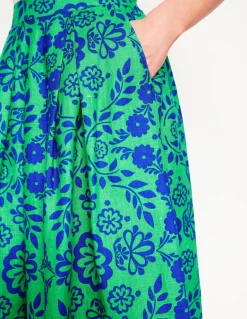 Verity Linen Midi Skirt-Structured Meadow-Boden Flash Sale