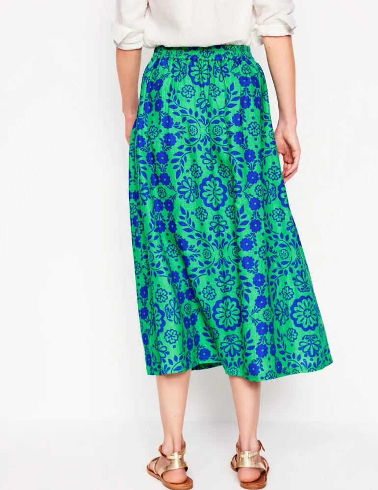 Verity Linen Midi Skirt-Structured Meadow-Boden Flash Sale