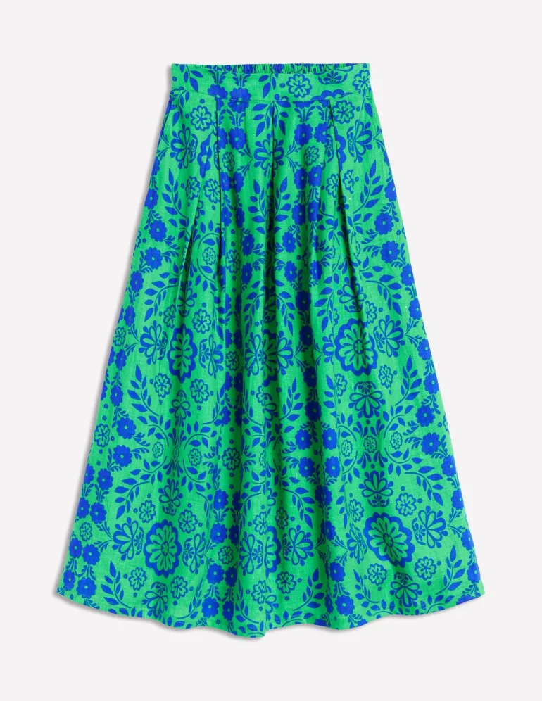 Verity Linen Midi Skirt-Structured Meadow-Boden Flash Sale