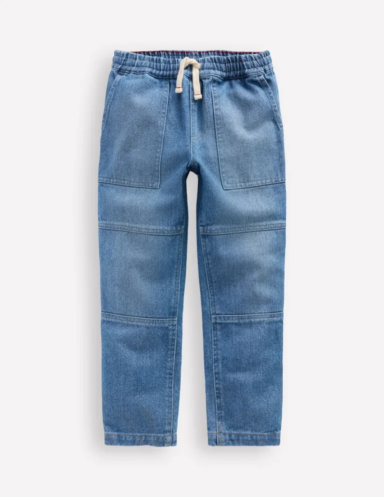 Warrior Knee Jeans-Mid Blue Wash-Boden Cheap