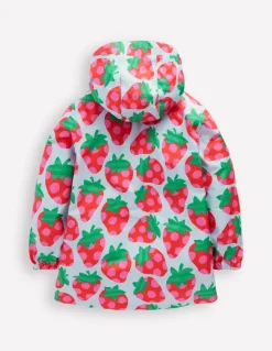 Waterproof Pack Away Jacket-Misty Blue Strawberry-Boden Cheap