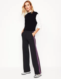 Westbourne Ponte Pants-Black, Rainbow Stripe-Boden Best Sale
