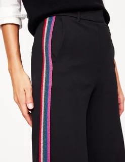 Westbourne Ponte Pants-Black, Rainbow Stripe-Boden Best Sale