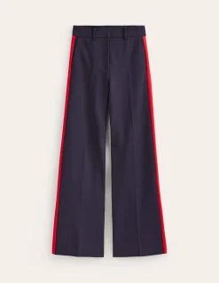Westbourne Ponte Trousers-Navy, Red Stripe-Boden Best