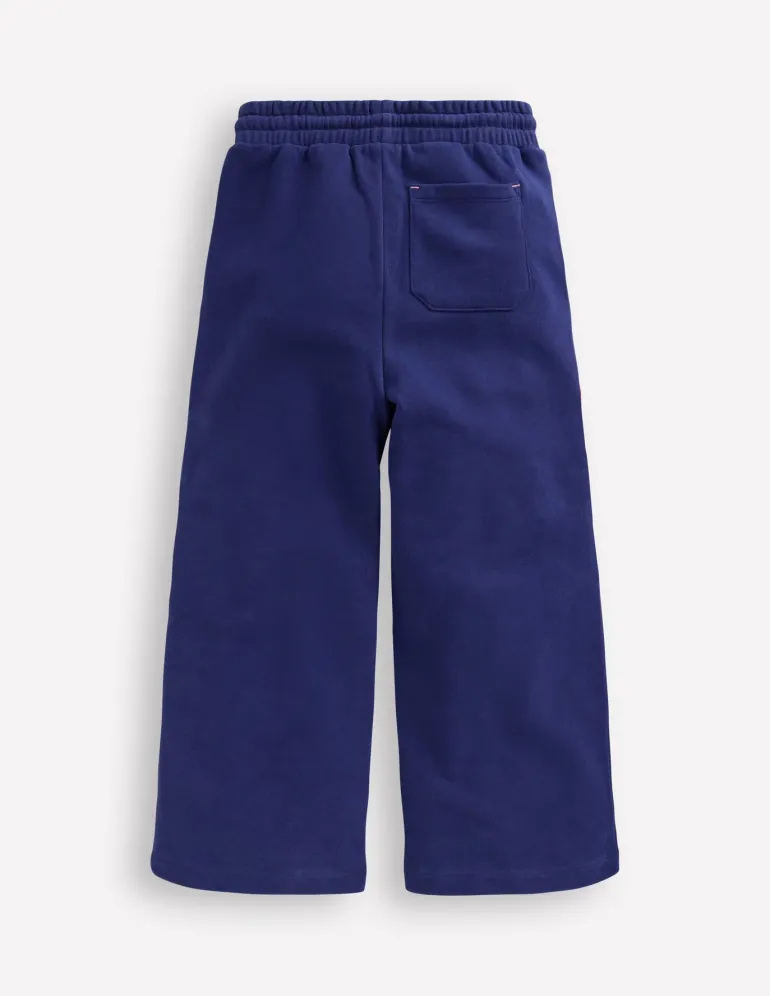 Wide Leg Applique Jogger-Starboard Blue Cherries-Boden Flash Sale