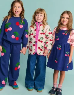 Wide Leg Applique Jogger-Starboard Blue Cherries-Boden Flash Sale