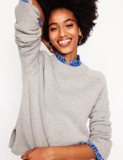 Wide Sleeve Cashmere Sweater-Mink Melange-Boden New
