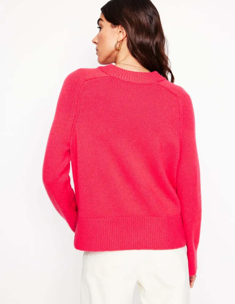 Wide Sleeve Cashmere Sweater-Camelia Pink-Boden Shop