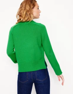 Wide Sleeve Cashmere Sweater-Bright Green-Boden Best