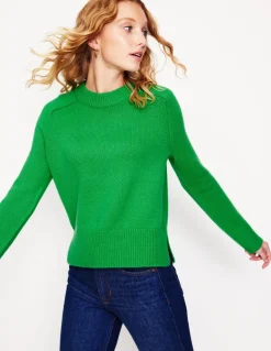 Wide Sleeve Cashmere Sweater-Bright Green-Boden Best