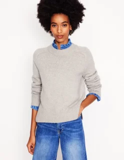 Wide Sleeve Cashmere Sweater-Mink Melange-Boden New