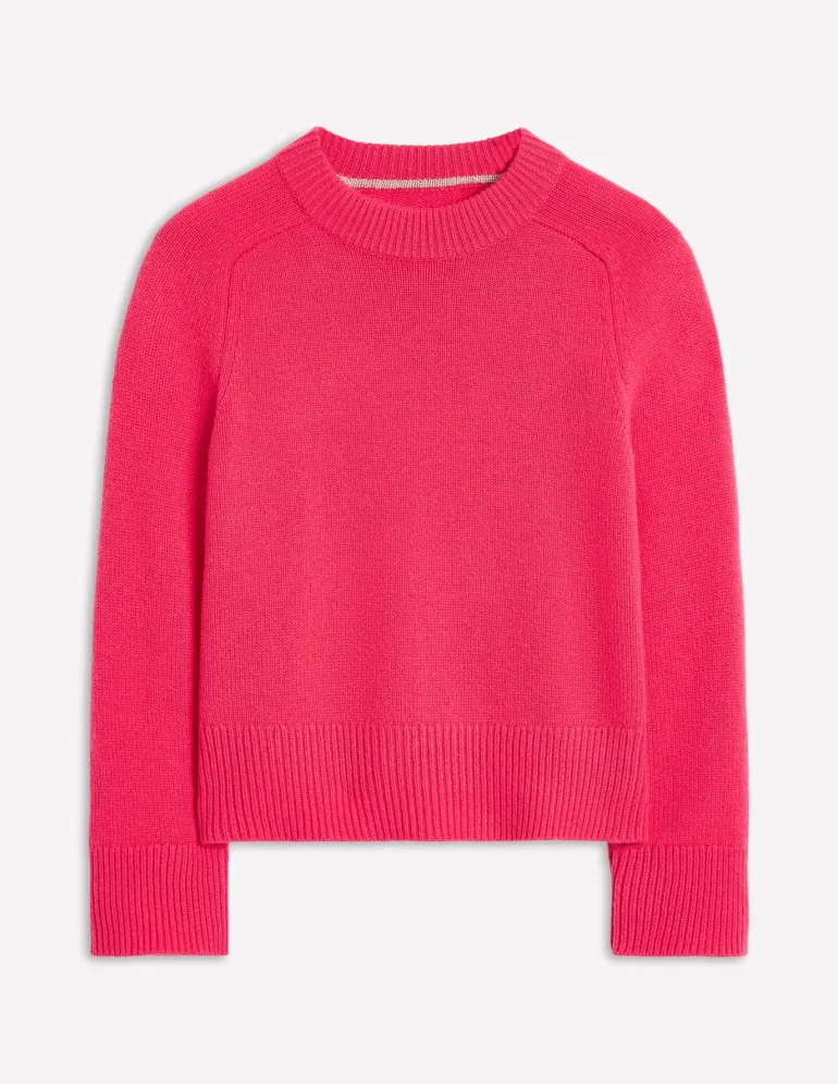 Wide Sleeve Cashmere Sweater-Camelia Pink-Boden Shop