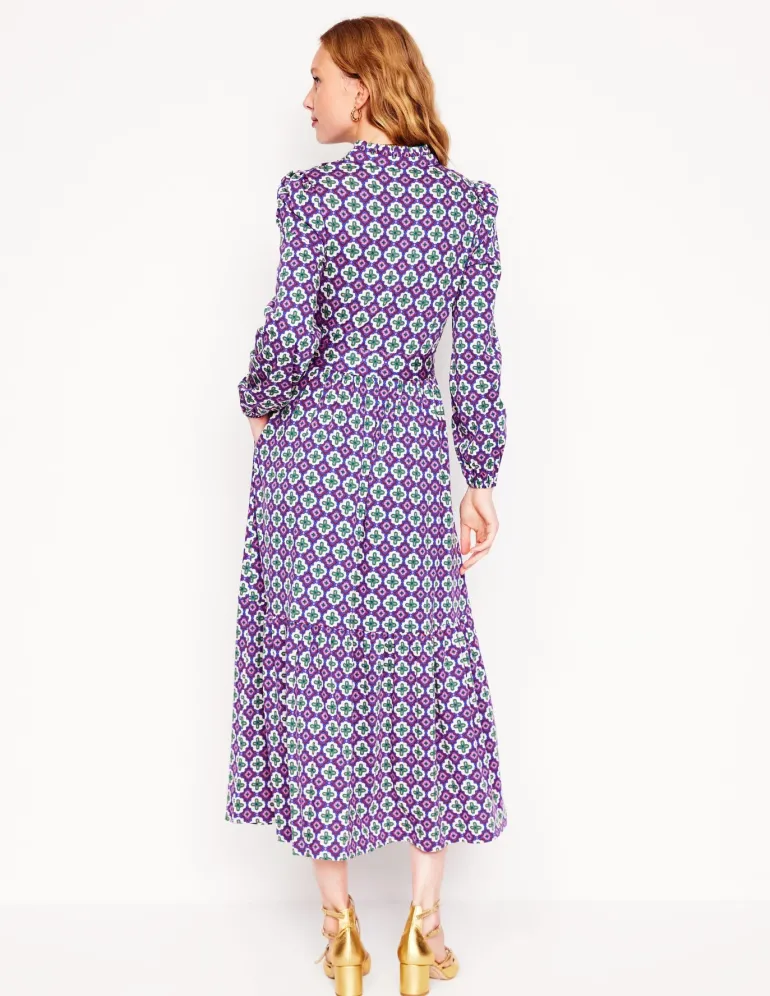 Willow Tiered Jersey Dress-Multi, Moroccan Diamond-Boden Cheap