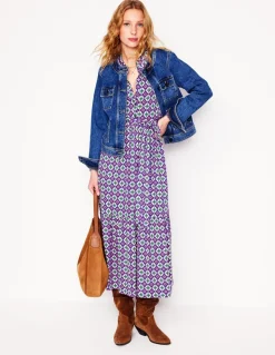 Willow Tiered Jersey Dress-Multi, Moroccan Diamond-Boden Cheap