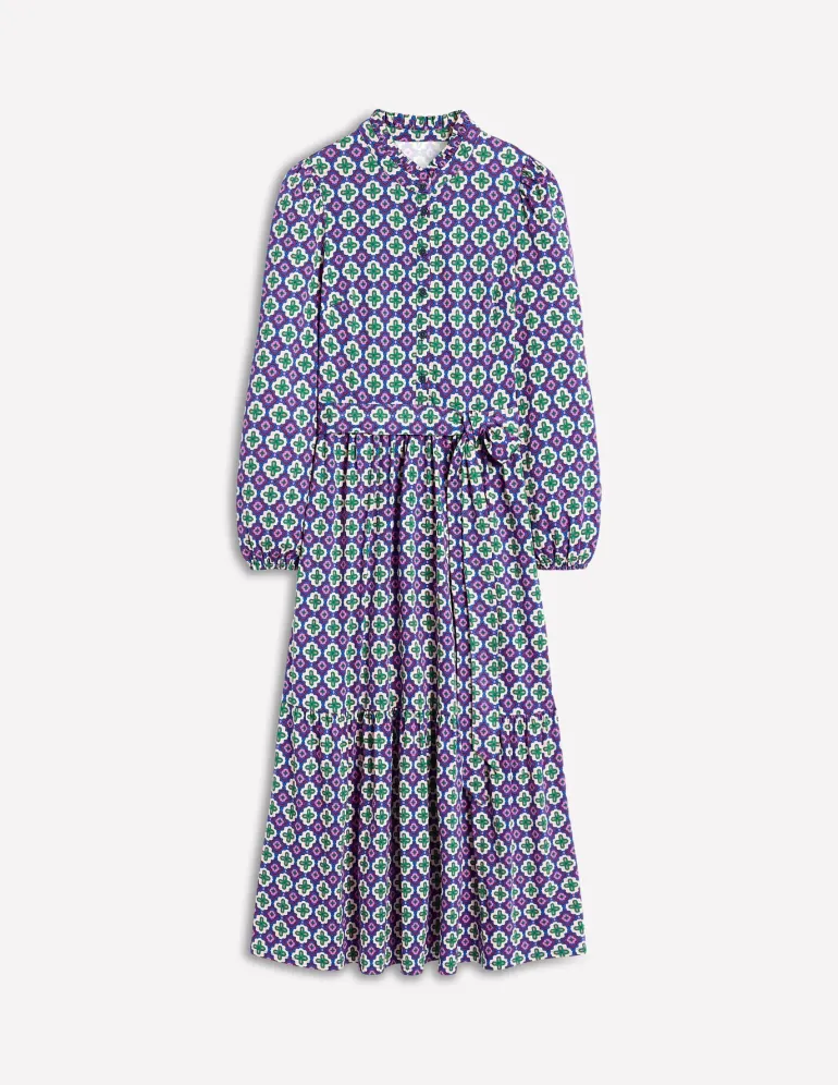 Willow Tiered Jersey Dress-Multi, Moroccan Diamond-Boden Cheap