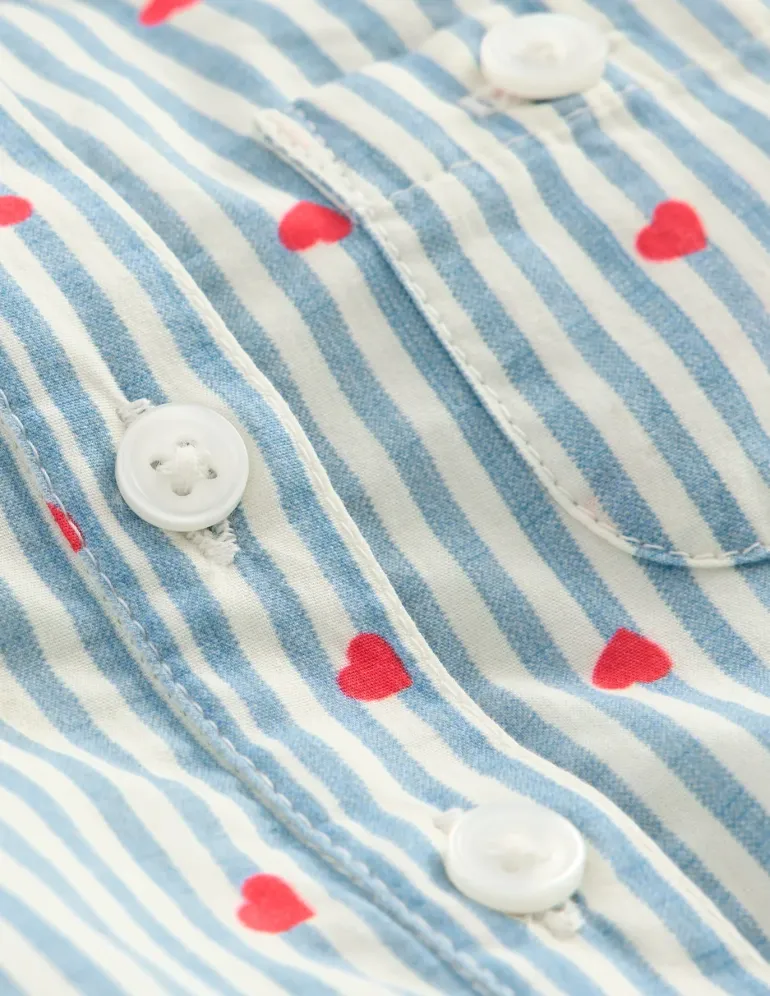 Woven Shirt Body-Ticking Confetti Heart-Boden Outlet